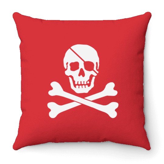 Jolly Roger Pirate Flag Skull and Crossbones Throw Pillows
