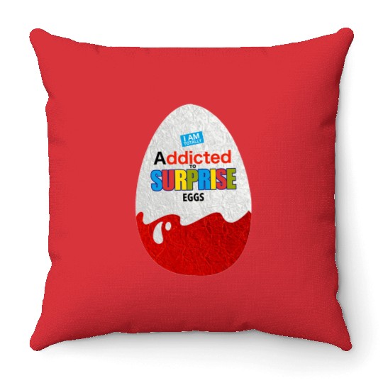 Delicious Schokobons Kinder Egg Throw Pillows