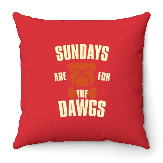Sundays are for the dogs Cleveland Ohio Throw Pillows
