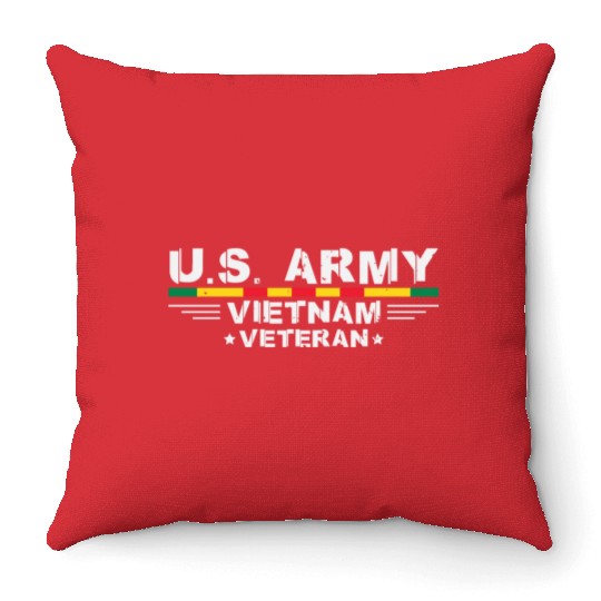 US Army Vietnam Veteran Soldier Throw Pillows