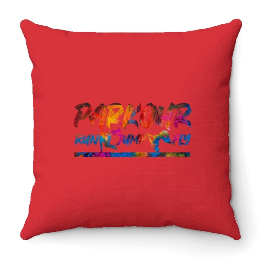 parkour free running Throw Pillows