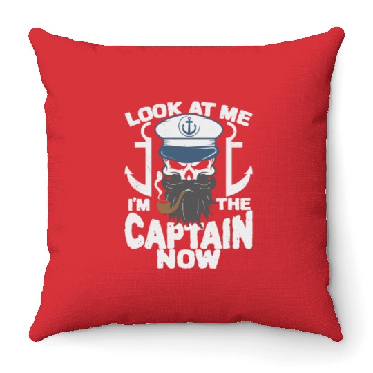 Captain Boat Lovers Fishermen Sailing Boating Throw Pillows