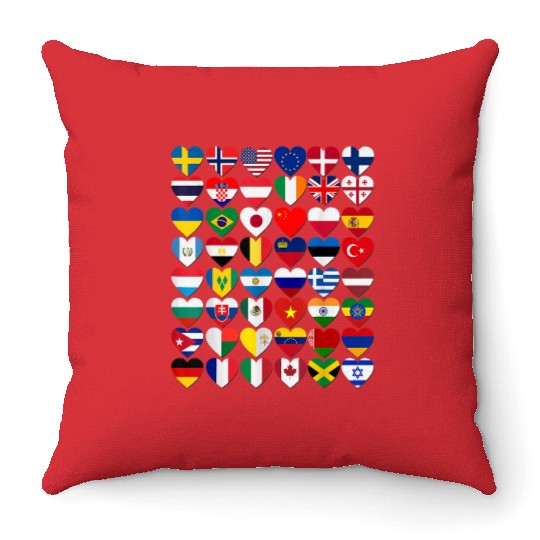 Flags of the Countries of the World International Throw Pillows