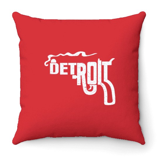 Macs Detroit Smoking Gun Throw Pillows