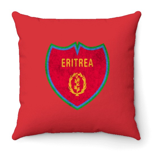 Eritrea Vintage crest flags design Throw Pillows