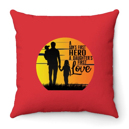 BEST DAD/FATHER relationship with SON & DAUGHTER Throw Pillows