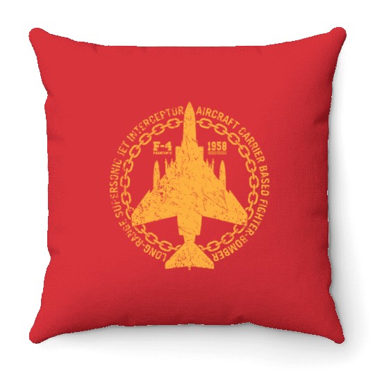 F-4 Phantom II Military Jet Intercept Fighter Throw Pillows