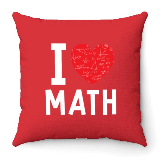 I Love Math Heart Math Throw Pillows