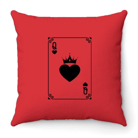 Queen of Heart King Queen Couple Halloween Costume Throw Pillows