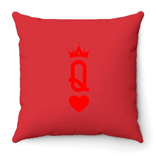 Queen of Heart King Queen Couple Halloween Costume Throw Pillows