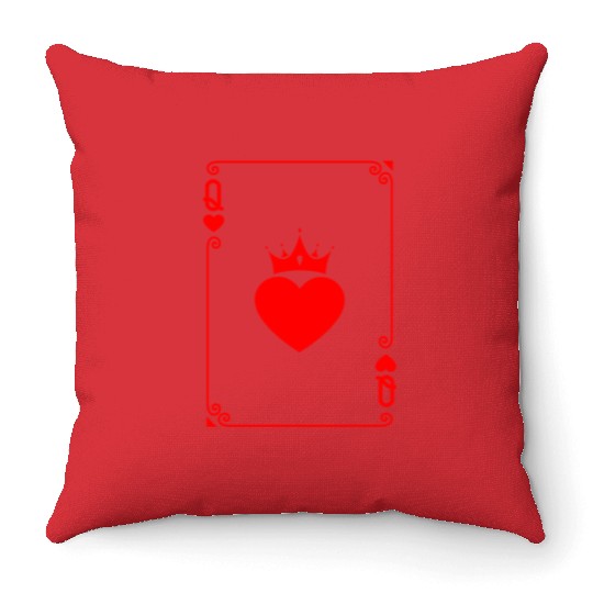 Queen of Heart King Queen Couple Halloween Costume Throw Pillows