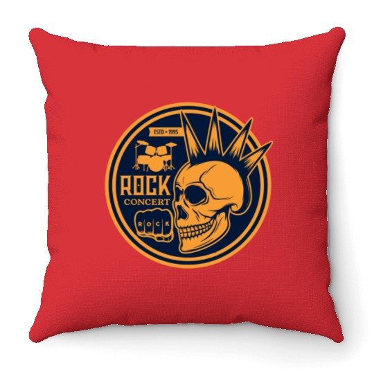 Heavy rock and punk music Throw Pillows
