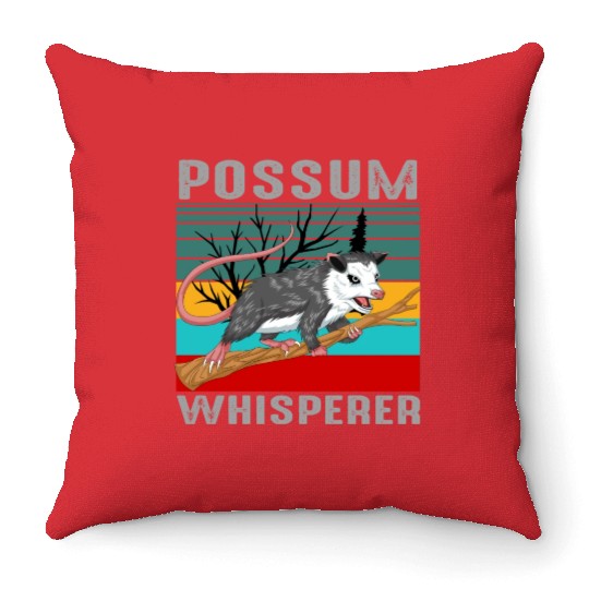opossum Whisperer Throw Pillows