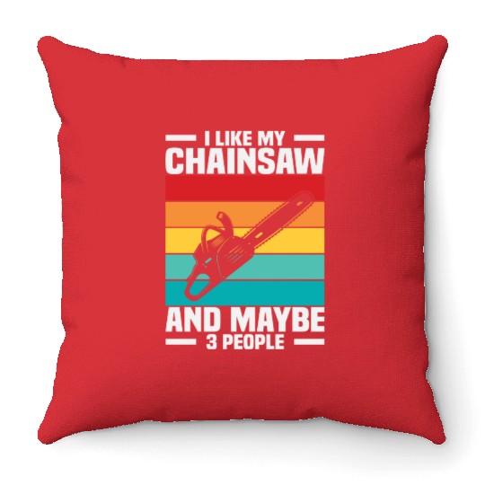 Chainsaw Woodworking Throw Pillows