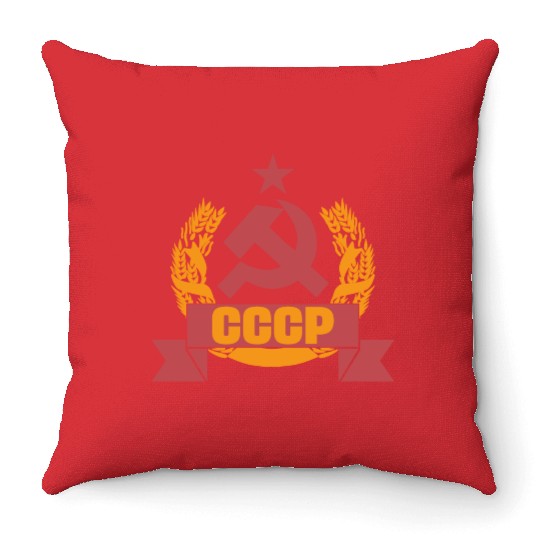 USSR coat of arms Soviet Union Russia gift Throw Pillows