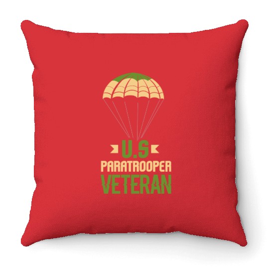 Army Parachute Airborne Division US Veteran Throw Pillows
