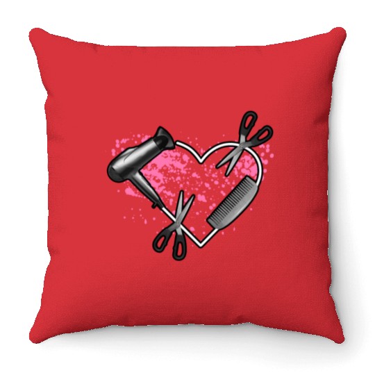 I Love My Job Hairstylist Hairdresser Blower Throw Pillows