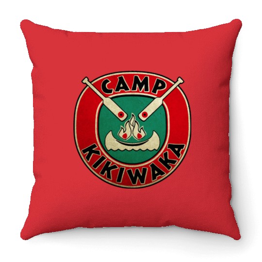 Vintage Camp Kikiwaka Logo Throw Pillows