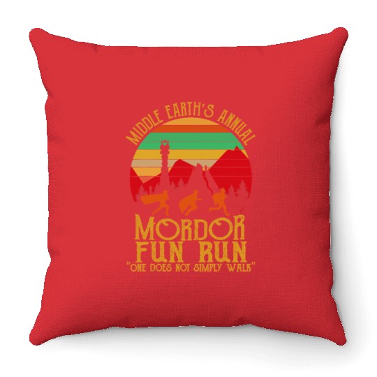 Mordor Fun Run One läuft nicht einfach Vintage Throw Pillows
