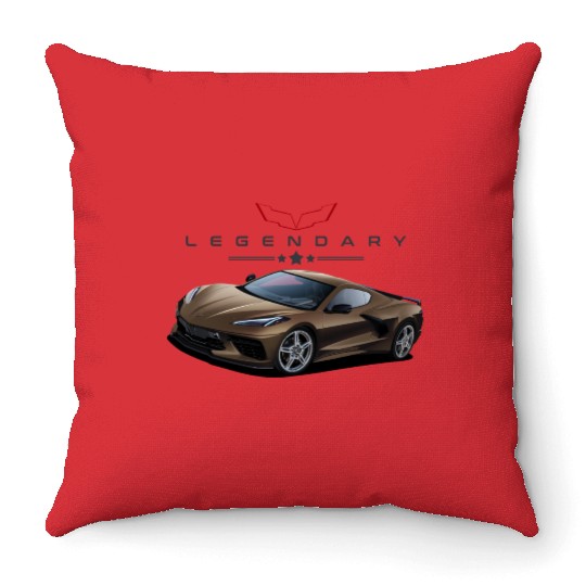 Bronze American Supercar Throw Pillows