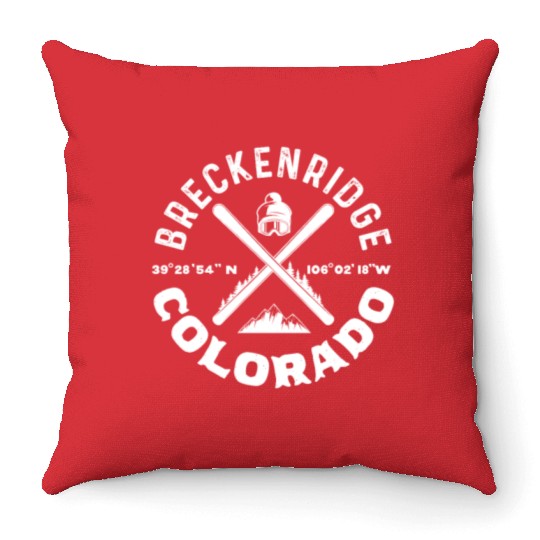 Breckenridge Colorado, Skiing Throw Pillows