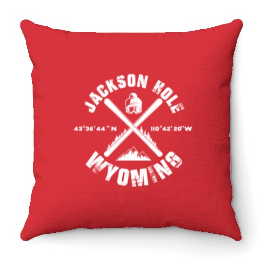 Jackson Hole Wyoming, Skiing Throw Pillows