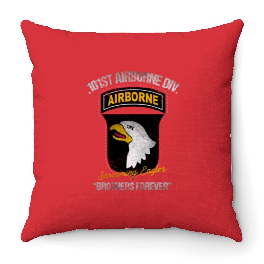 101st Airborne Division US Army Veteran Throw Pillows