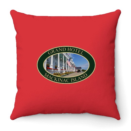Grand Hotel on Mackinac Island, Michigan Throw Pillows