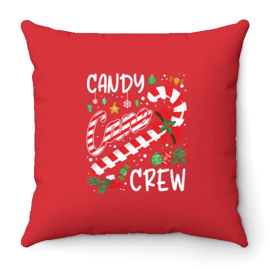 Candy Canes Crew Christmas Matching Group Xmas Throw Pillows