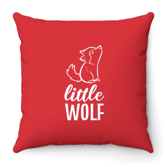 Little wolf Cute and Short Gift Throw Pillows