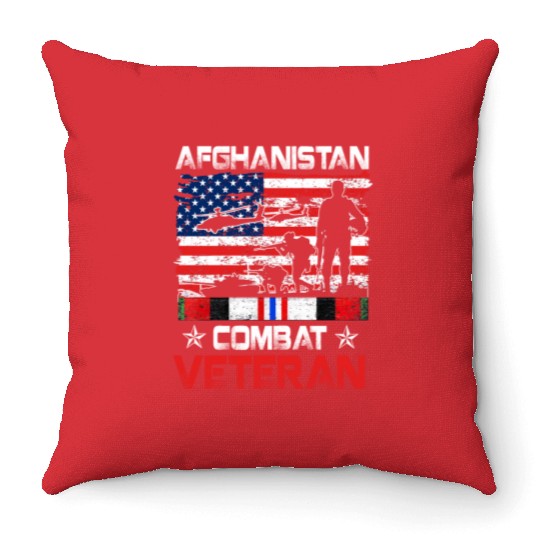 Afghanistan Combat Veteran US Veteran Military Throw Pillows