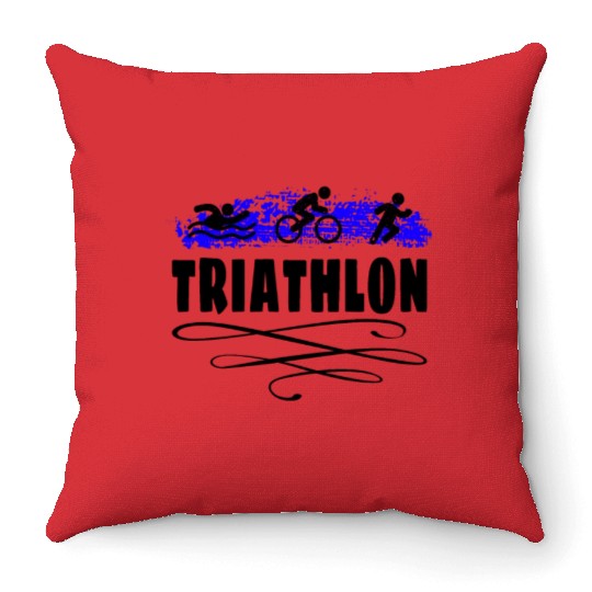 Triathlon Swim Bike Run Triathlete Sport Gift Throw Pillows