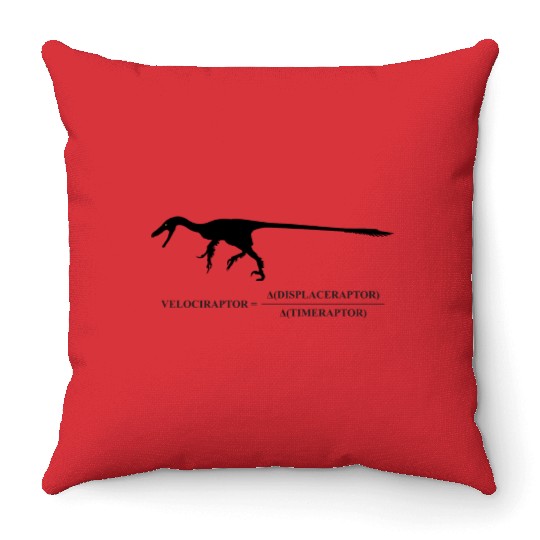 Velociraptor Science Joke Throw Pillows