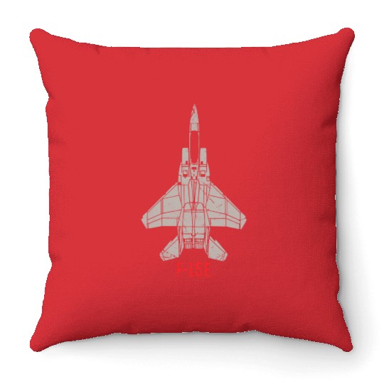 F 15E Strike Eagle US Airborne Fighter Pilot Throw Pillows