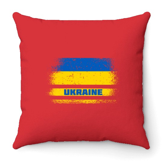 Ukraine vintage flag Throw Pillows