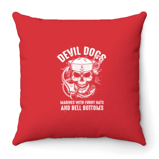 Devil US Navy Corpsman DOC Badass Army Veteran Throw Pillows