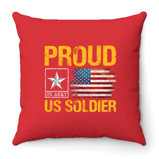 Proud Army Son Army Mom US Army Memorial Day Throw Pillows
