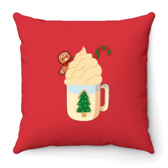 Candy Cane and Hot Cocoa, Hot Chocolate Throw Pillows