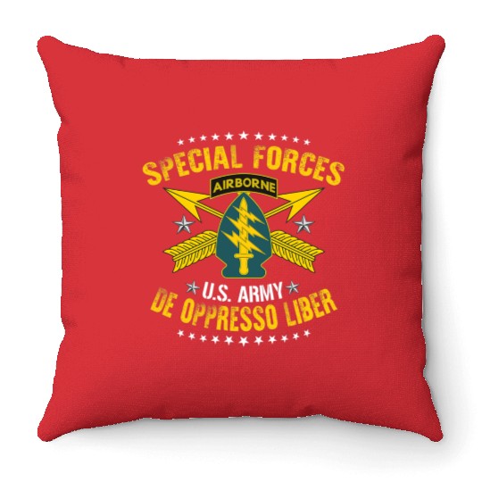 US Army Special Forces De Oppresso Liber Throw Pillows