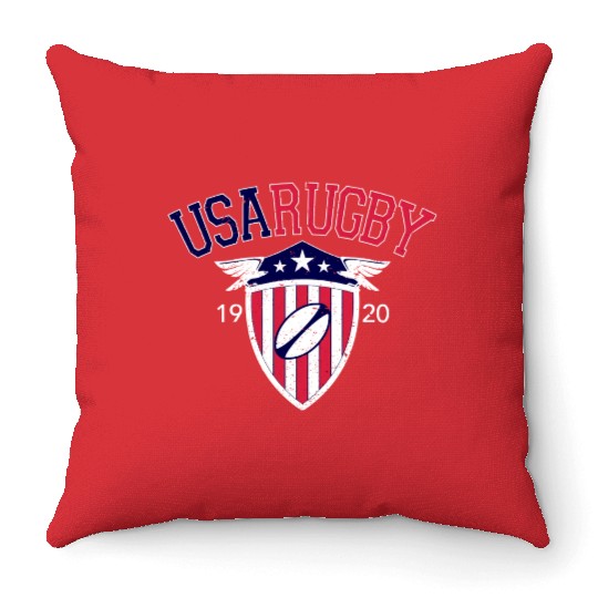 Vintage Usa Rugby Throw Pillows