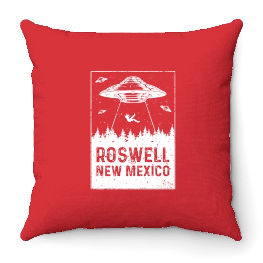 Roswell New Mexico UFO Alien Throw Pillows
