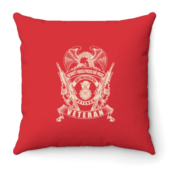Security Forces Police Air Police Veteran Throw Pillows