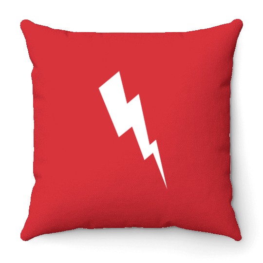 zeus lightening bolt Throw Pillows