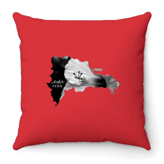 AMBER COVE Dominican Republic Map Puerto Plata DR Throw Pillows