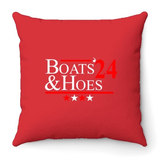 Boats And Hoes Throw Pillows