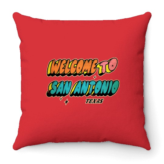 Welcome to San Antonio Texas Design Throw Pillows