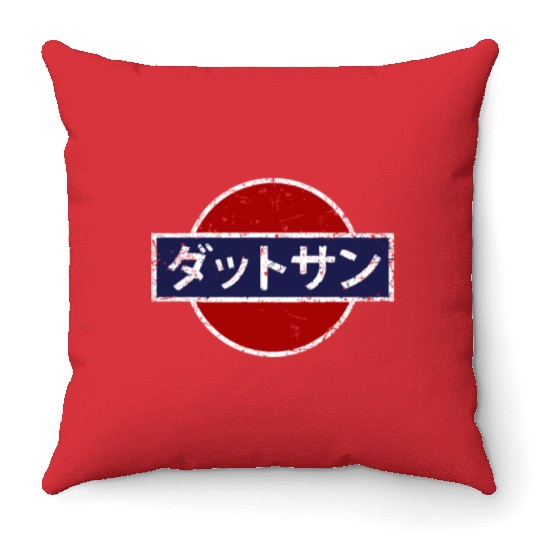 Datsun Vintage Japanese Car Throw Pillows