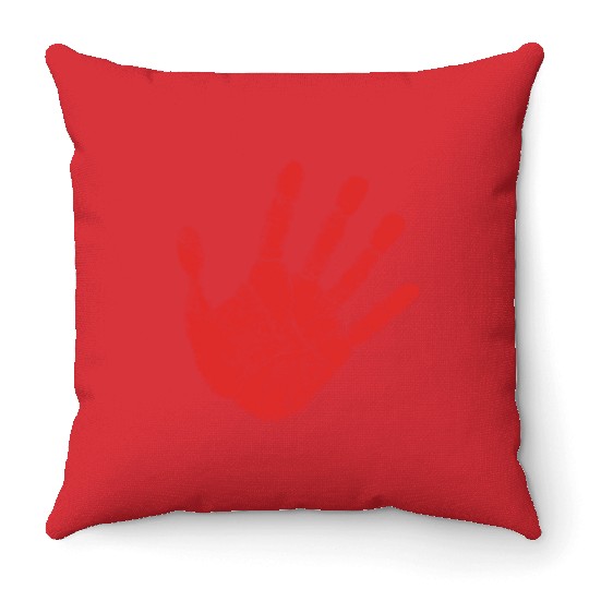 Red Hand - Supporter of MMIW Throw Pillows