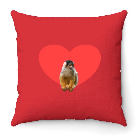 Skull monkey squirrel monkey Throw Pillows