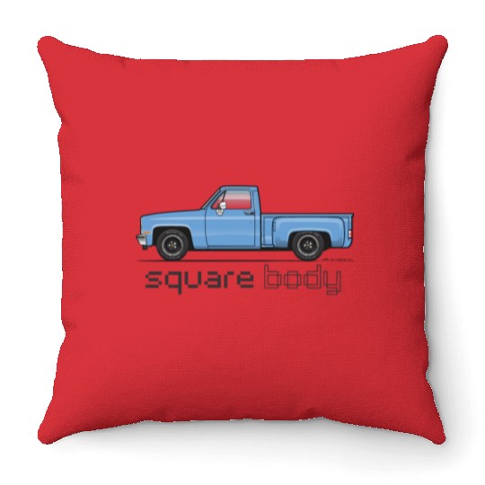 Square Body Light Blue Throw Pillows
